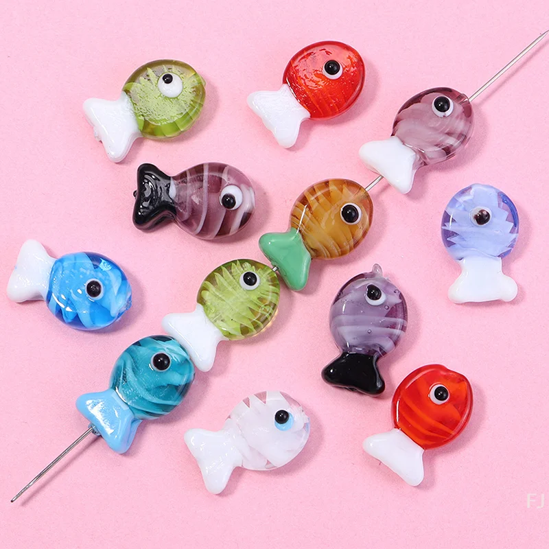 

[YU]13X20mm Fish-shaped Beads Glass Spacer Loose Bead For Jewelry Making Findings DIY Bracelet Necklace Accessories