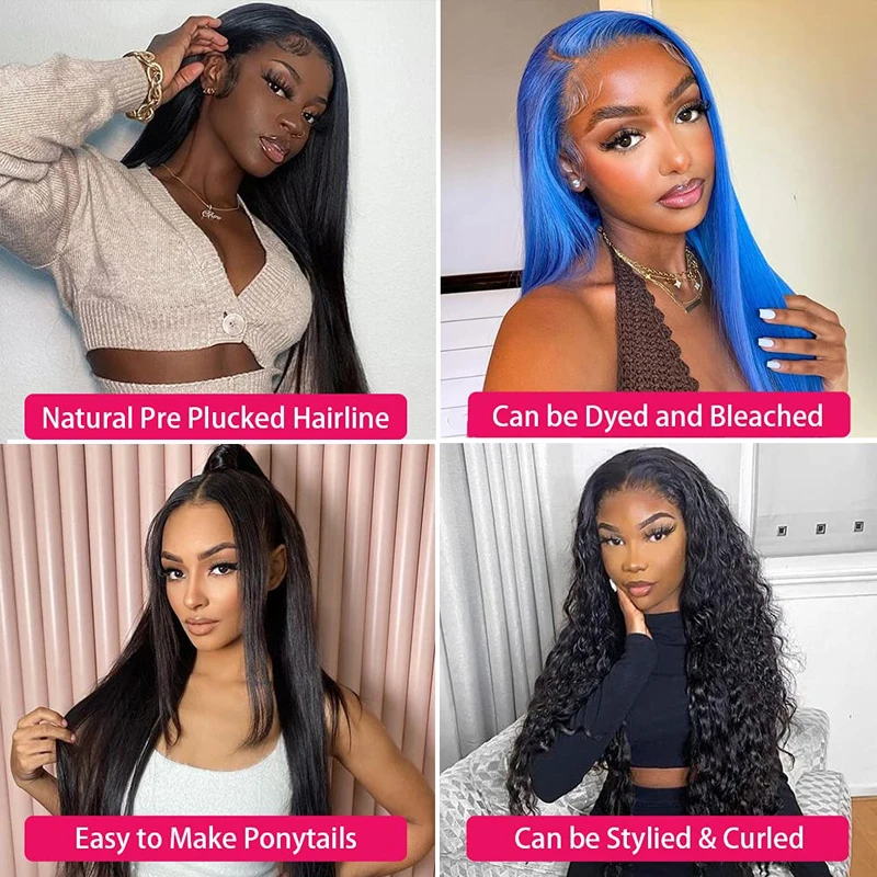 32 Inch Straight Human Hair Wigs 360 Full HD Lace Frontal Wig Glueless Closure Wig Ready To Wear Brazilian Preplucked For Women image 6