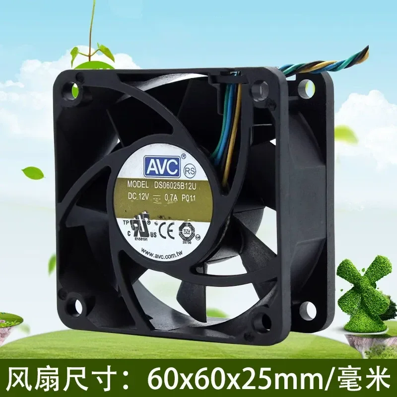 for AVC DS06025B12U 60mm 12V 0.7A 4Pin PWM Cooling Fan High Air Volume Quiet Computer Case CPU Cooler Replacement