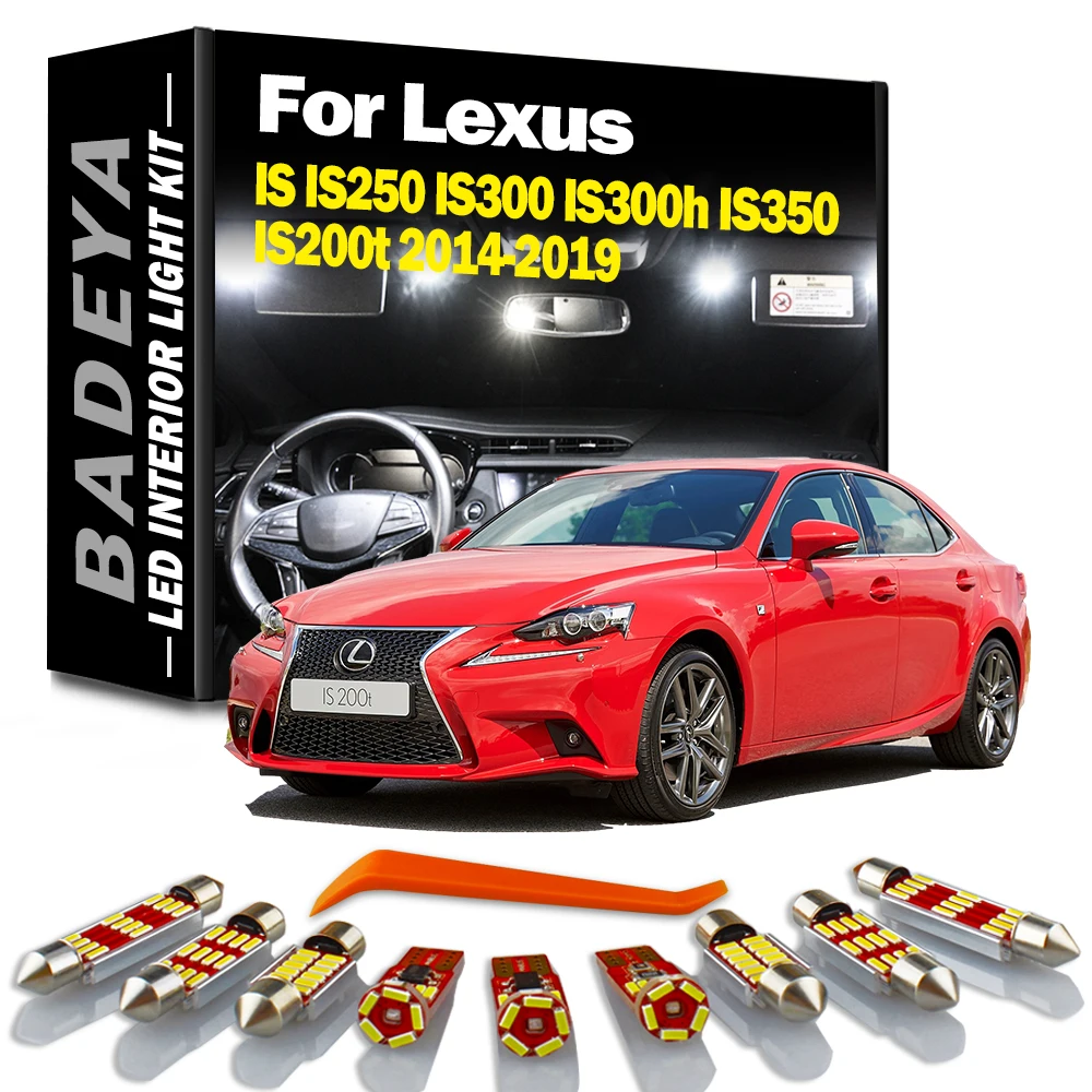 BADEYA 18Pcs LED Interior Reading Light Kit For Lexus IS IS250 IS300 IS300h IS350 IS200t 2014 - 2016 2017 2018 2019 Trunk Bulbs