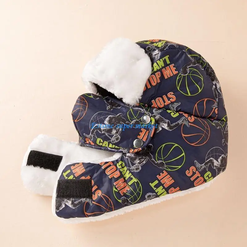 

090B Toddlers Infant Hat Scarf Baby Boy Girl Earflap Scarf Hats Lined Flee Ski