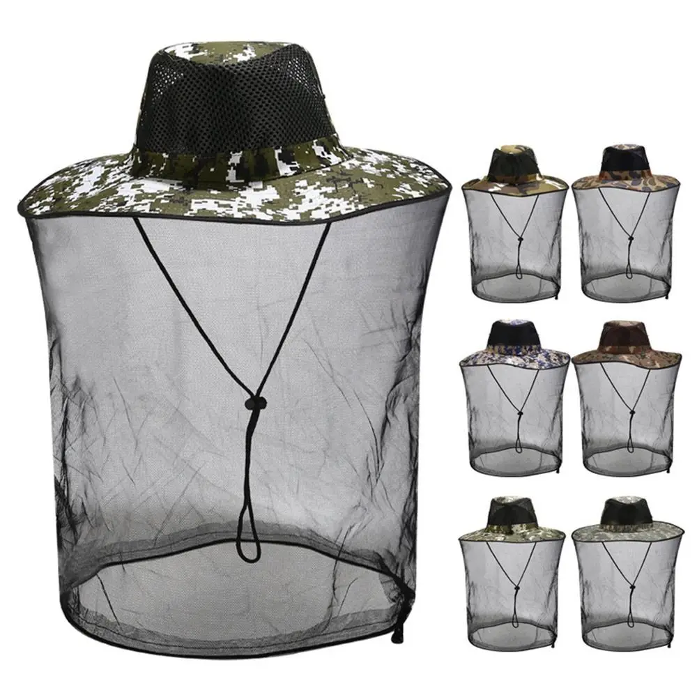 

Outdoor Sunscreen Mosquito Hat Foldable Casual Fishing Sun Cap Repellent Protection Net Mesh Insect Proof Cap for Men Women