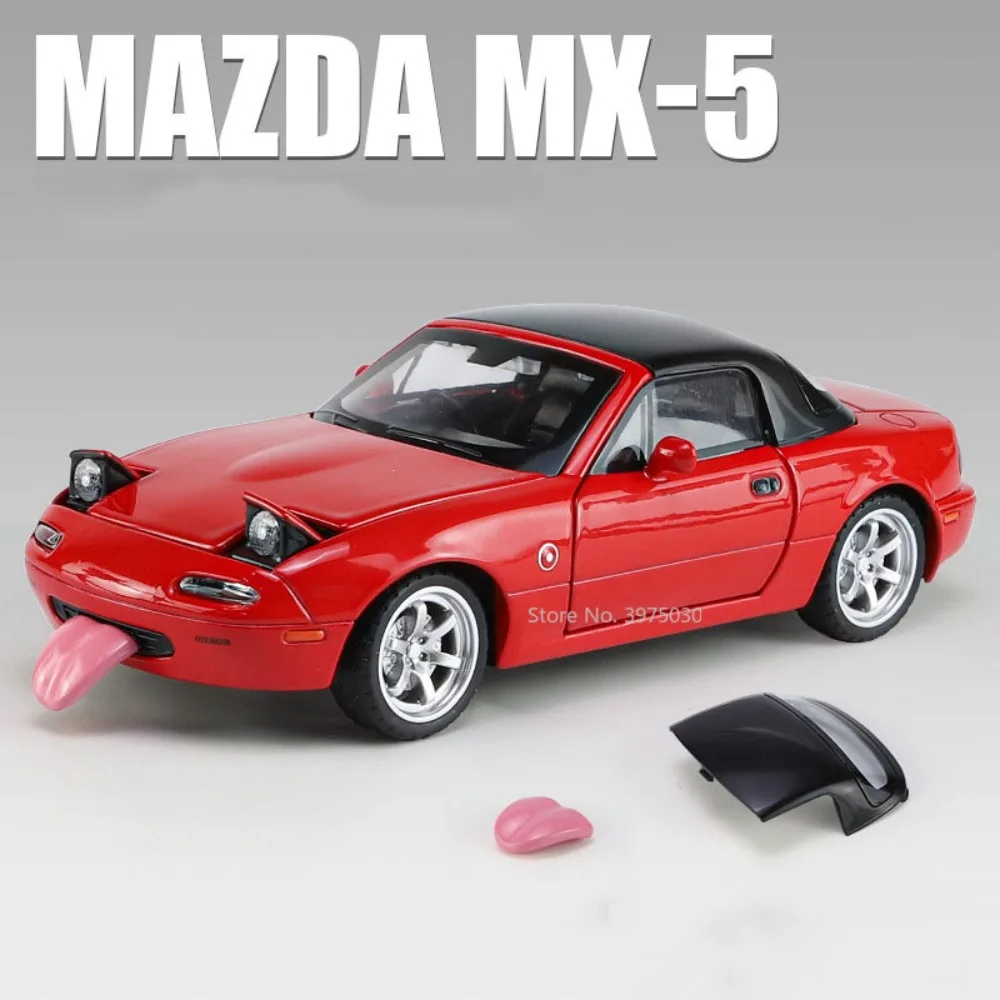 1/32 Scale Alloy Diecast Mazda MX-5 Sports Car Model Toy Highly Simulated Supercar Door Can Open Advanced Gift for Boys Birthday