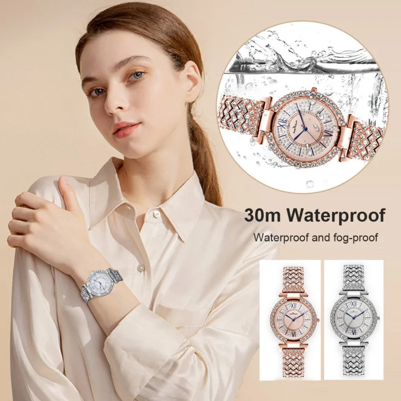 Women's Diamond Fashion Business Watch Waterproof Luxury Watches