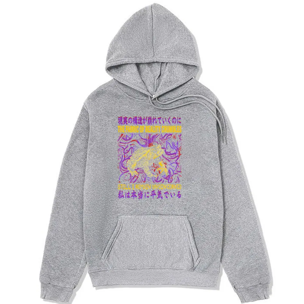 Reality Crumbles Frog Funny Hoodie Men Women Fashion Oversized Long Sleeve Sweatshirt Winter Hip-hop Harajuku Fleece Pullover