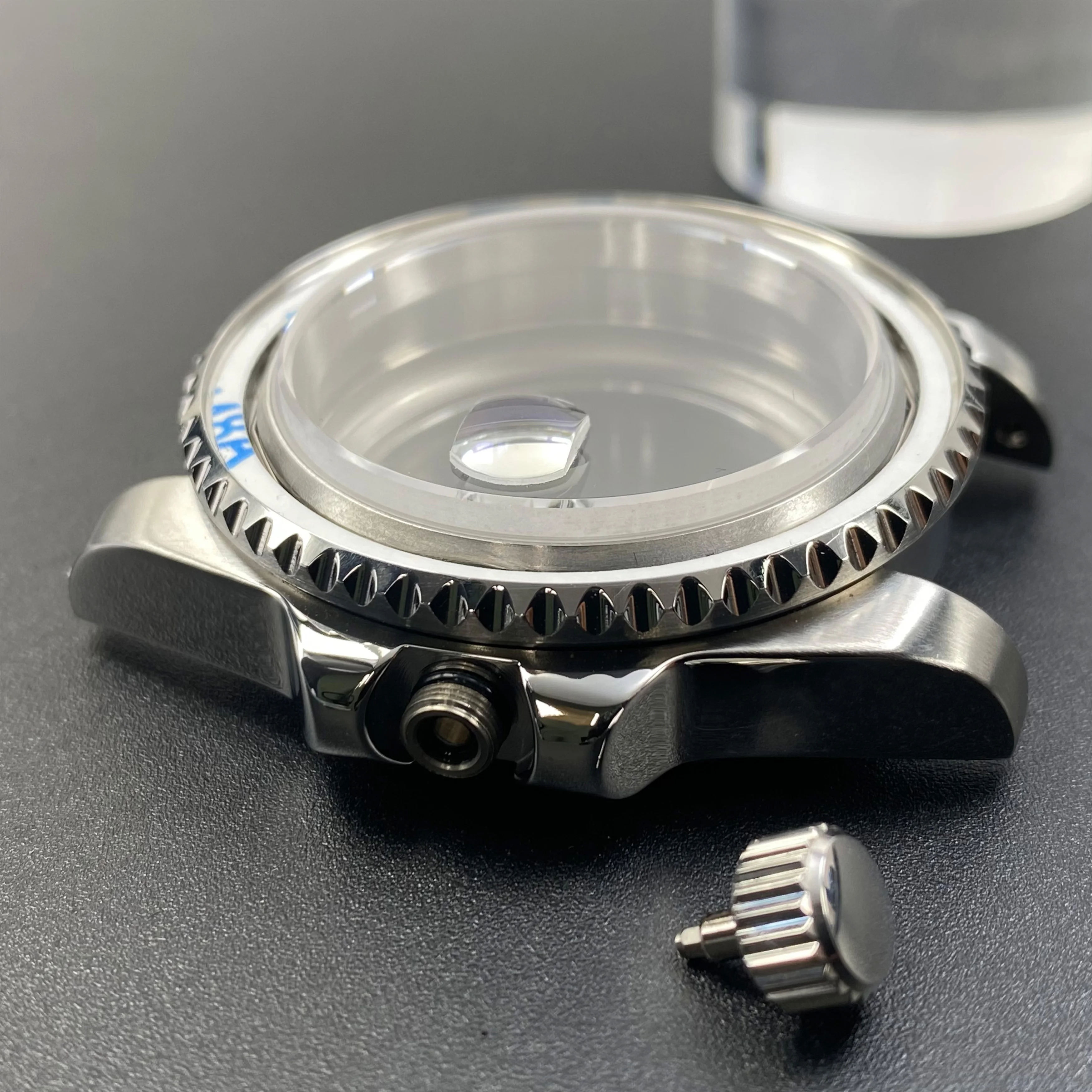 40mm NH35 Watch Case 120 Clicks Sapphire Glass SUB Ceramic Blue Luminous Bead Compatible with NH34 NH35 NH36 Movements case