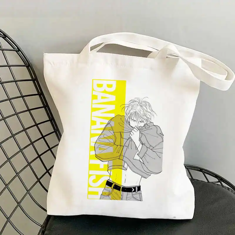 Banana Fish Shopping Bag Grocery Shopper Canvas Bag Shopping Tote Bag Shoping Reusable Bolsa Compra Boodschappentas Sacolas