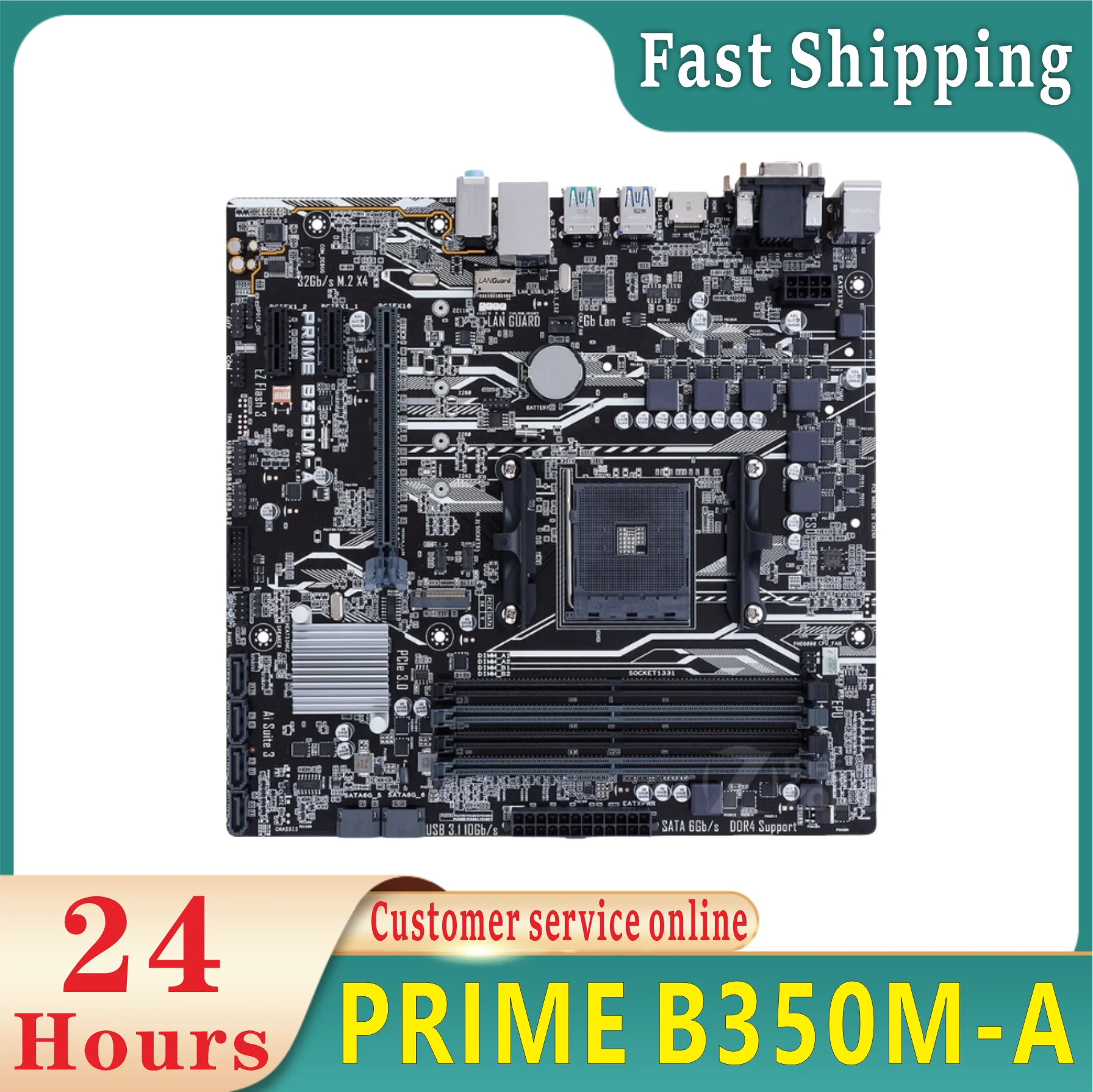 PRIME B350M-A AMD Ryzen 7th generation A-series PCI-E 3.0 desktop board DDR4 64GB B350 M.2 mini ATX 100% testing