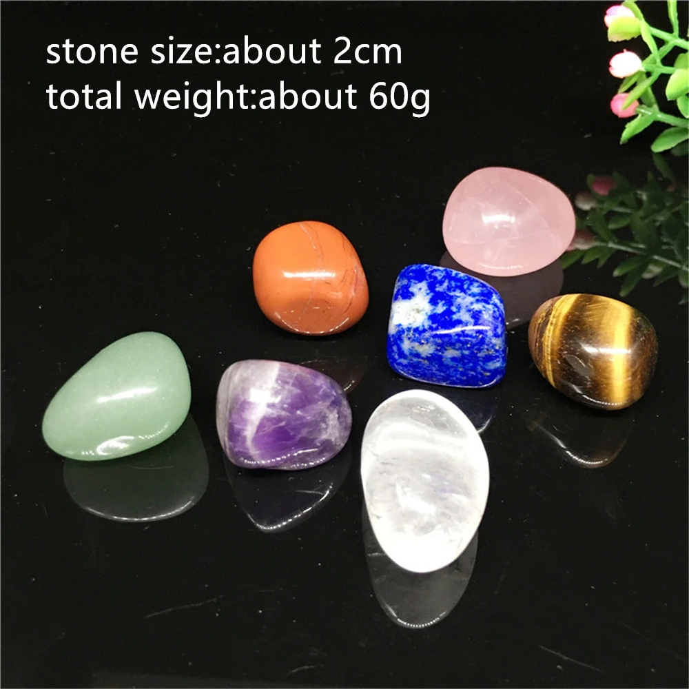 Natural Tumbled Crytsal 7 Chakras Stone Irregular Polishing Rock Quartz Yoga Reiki  Energy Bead For Healing Decoration