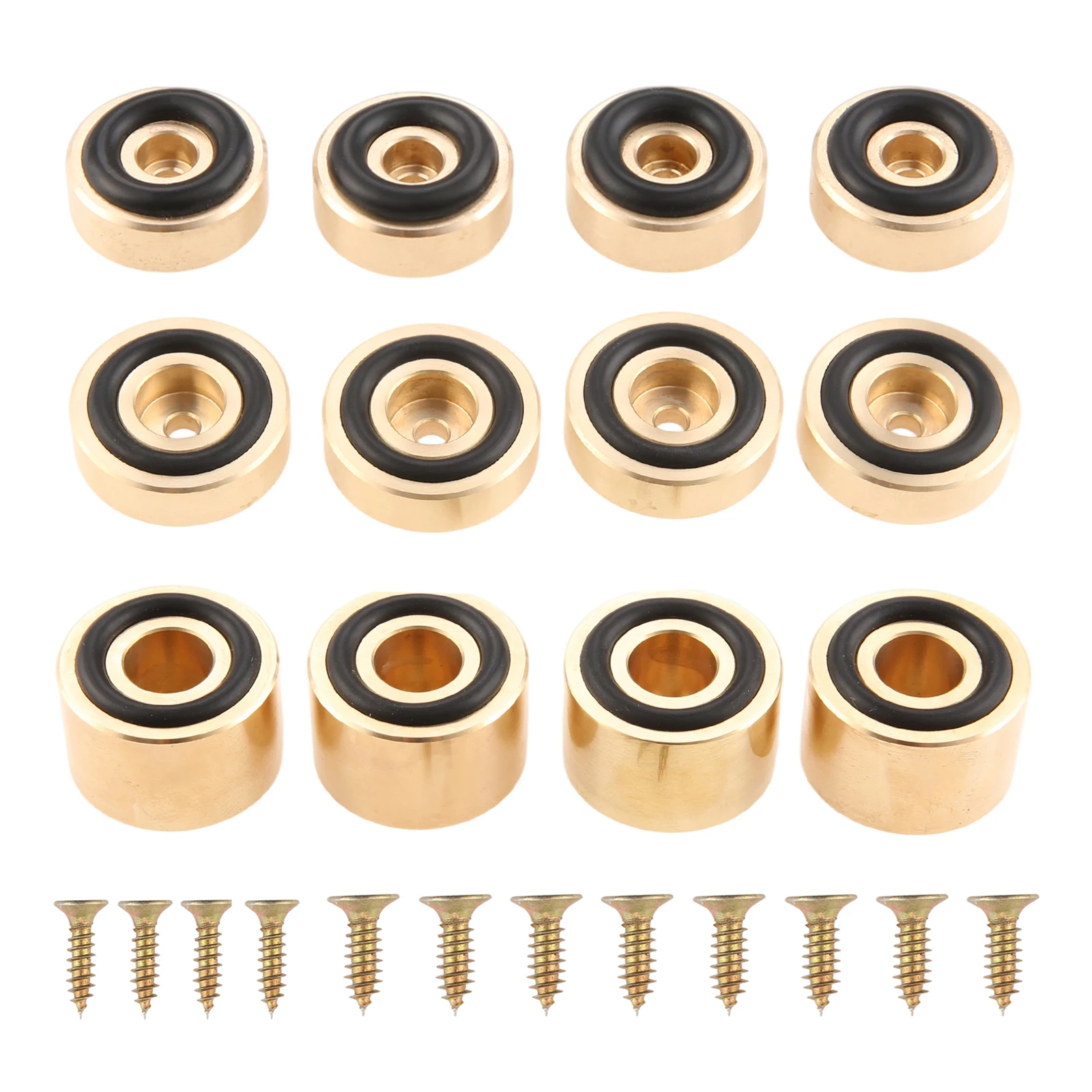 

4Pcs 20/30mm Gold Brass Cutting Board Feet with Nonslip Pad Board Feet Legs with Screw for Kitchens DIY Craft Furniture Cabinets