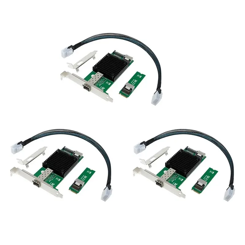 

A14M 3X M.2 10G Server Network Card M.2 M X520-DA1 10G SFP+ Fiber Optic Industrial Computer Server Network Card JL82599EN