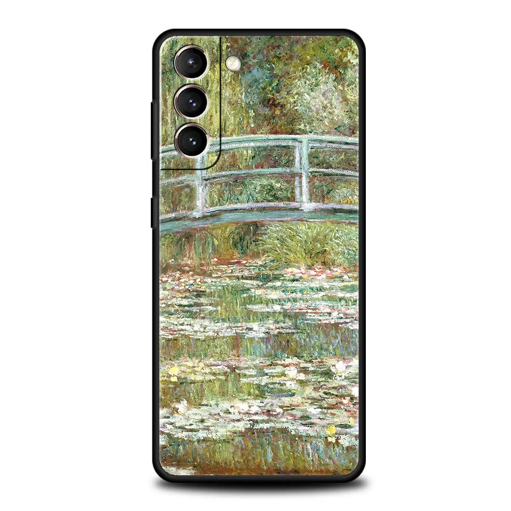 Claude Monet Impressionism Painter Phone Case For Samsung Galaxy S25 S24 S23 FE S22 Ultra S20 S21 5G S10 Plus S10E Black Cover