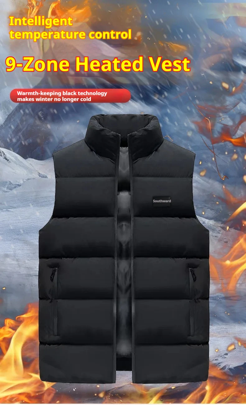 Gilet riscaldante intelligente Gilet elettrico Giacca in cotone Riscaldamento USB Abbigliamento invernale per riscaldare Piumini da uomo