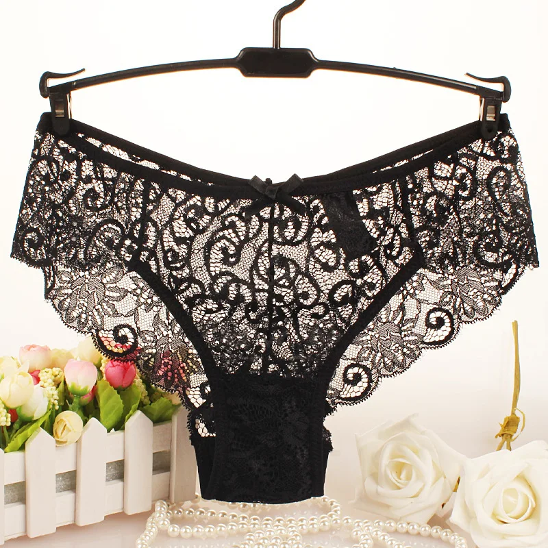 Women Panties Luxury Lace Side Large Women\'s Underwear Europe and America Narrow Crotch Low Waist Briefs European Size