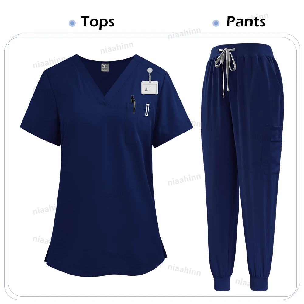 Medizinische Kleidung für Frauen, Scrubs, Jogger-Sets, Stillhosen, OP-Kittel, hochwertige medizinische Uniformen, Großhandel, Schönheitsuniform – Detail 9