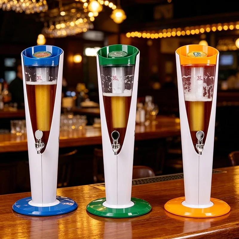 Dispensador de Cerveza Comercial de Alta Gama de 3 Litros con Grifo, Barril de Cerveza, Vaso de Vino Heineken