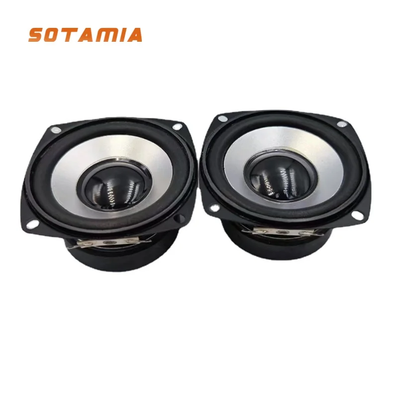 SOTAMIA 2Pc 3 Inch Full Range Audio Speaker Unit 4 8 Ohm 20W Sound Speaker Anti-magnetic Aluminum Basin Home Theater Loudspeaker