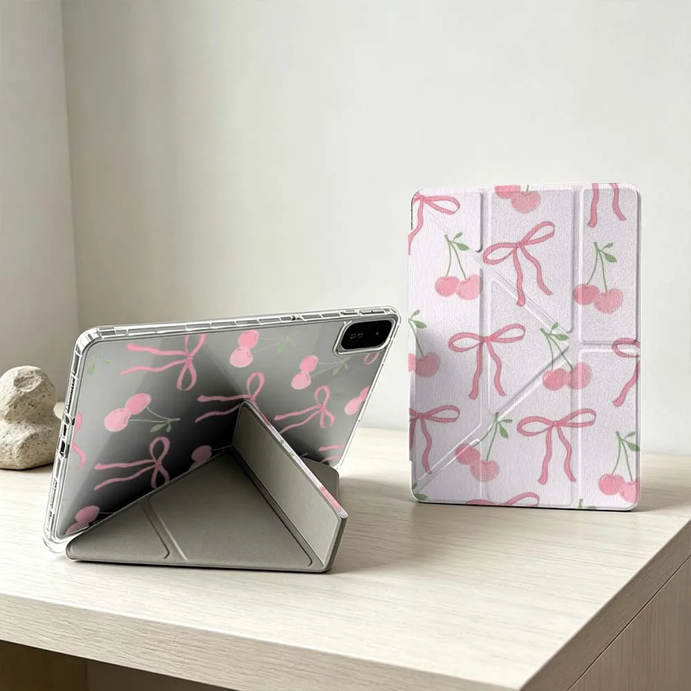 Artistic Pink Bow Cherry Soft For Xiaomi Mi Pad 8 7 6 5 Pro Redmi Pad SE 2 Poco Pad Foldable 3Y Tablet Case view 2