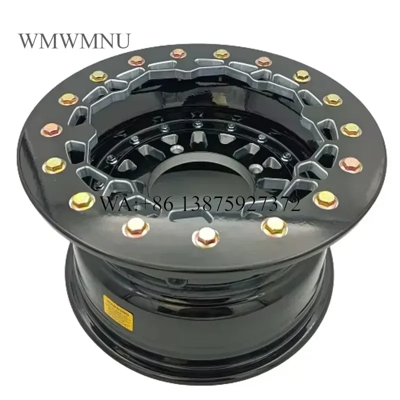Wmwmnu 12 Inch ATV Wheels 12X7 4+3 Offset 4/137 Bolt Pattern Beadlock Rims Replacement for Can Am Outlander