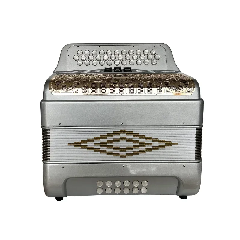 

34 Buttons 12 Bass 3 Register Silver Student Gold Grill Accordion Accordions Musical JB3412C