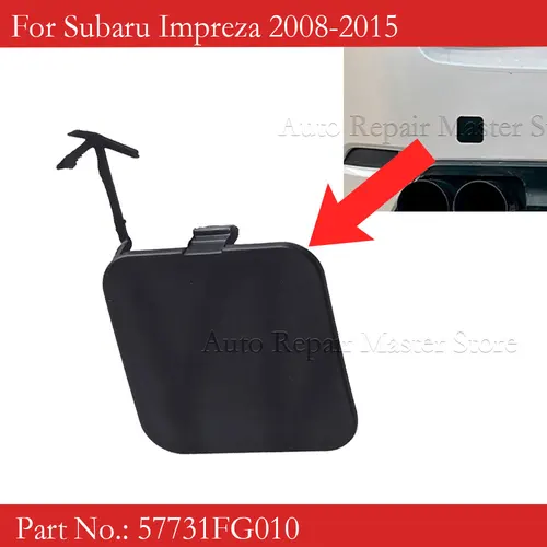 57731FG010 cubierta de tapa de ojo de gancho de remolque de parachoques trasero de coche compatible con Subaru Impreza 2008 2009 2010 2011 2012 2013 2014 2015 plástico negro