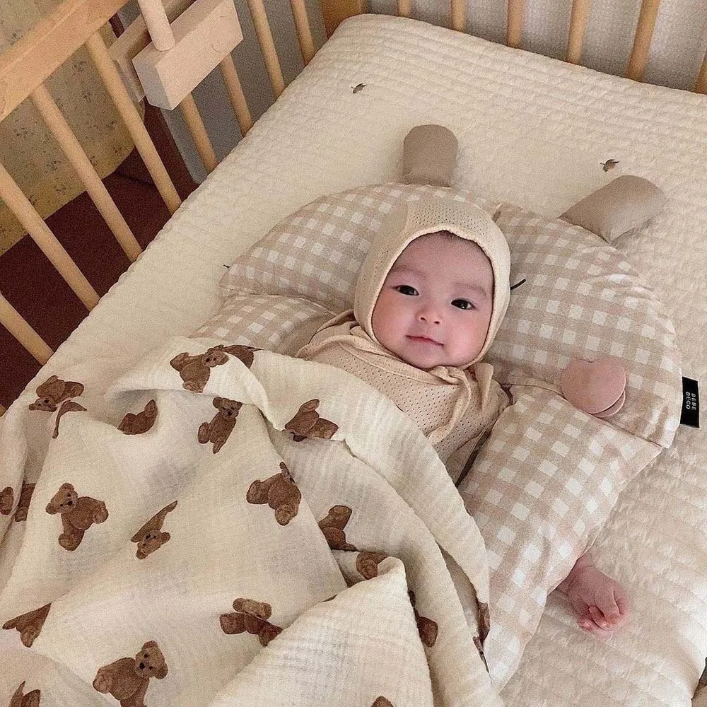 

Breathable Baby Bean Blanket Soft Koala Cover Blanket for Infant Skin-friendly Thickened Nap Sleeping Rug Dormitory