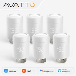 AVATTO Tuya 1-6PCS Wifi TRV Radiator Actuator Valve Thermostatic Radiator Valve Temperature Controller Support Alexa Google Home