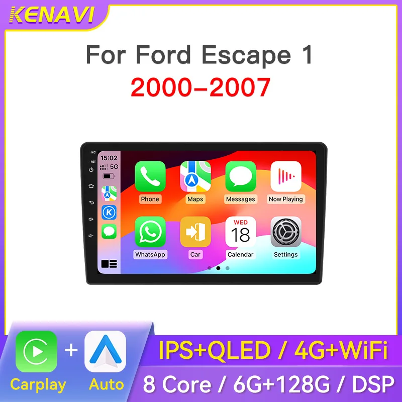

2Din Android автомобильный стерео радио для Ford Escape 1 2000-2007, центральный мультимедийный видеоплеер, беспроводной Carplay, авто GPS, DSP, головное устройство