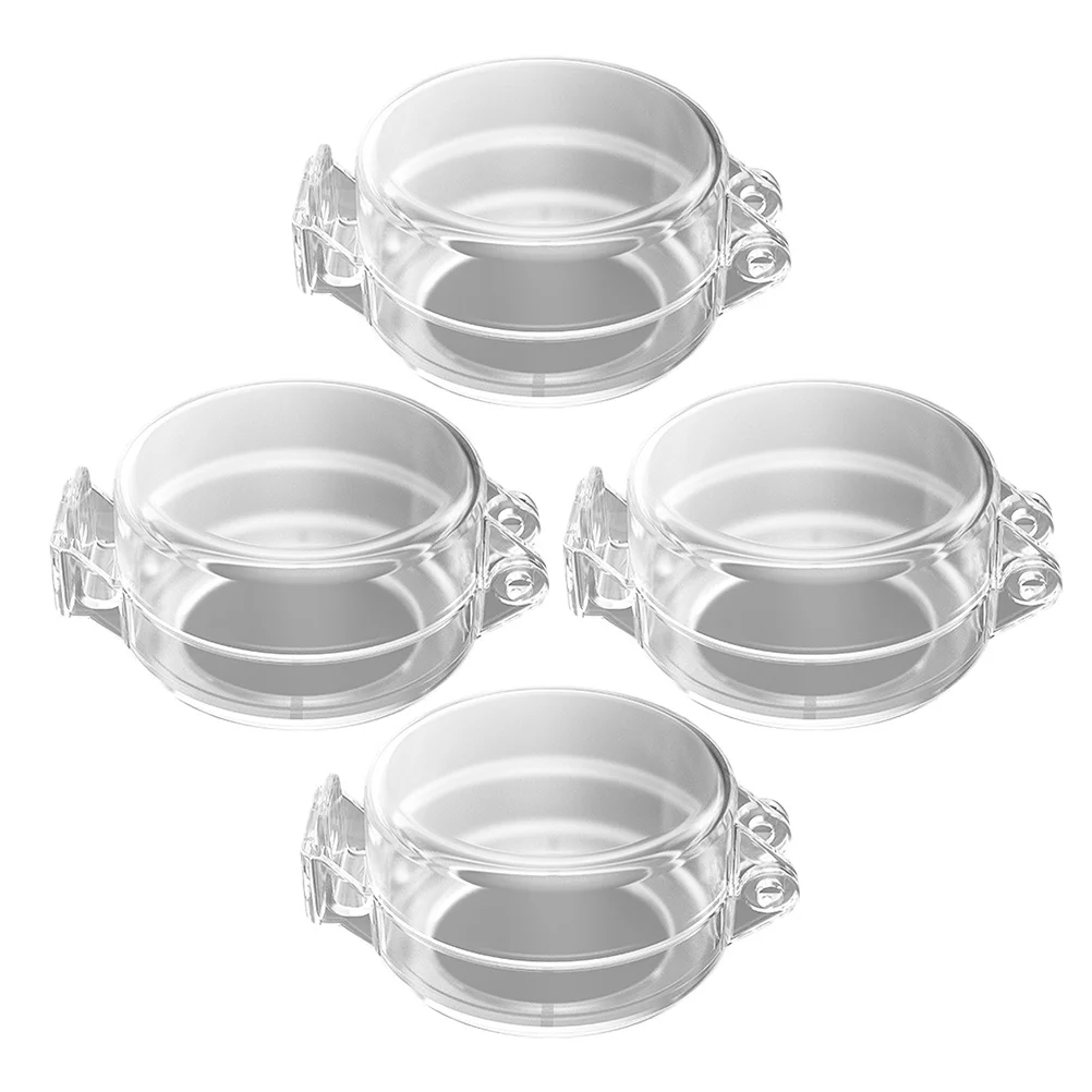 4 قطعة أقفال باب سلامة الطفل غطاء زر ضغط شفاف للمنزل Babyproofing سهلة التركيب لا يتطلب أدوات حريزعلى الأطفال #1