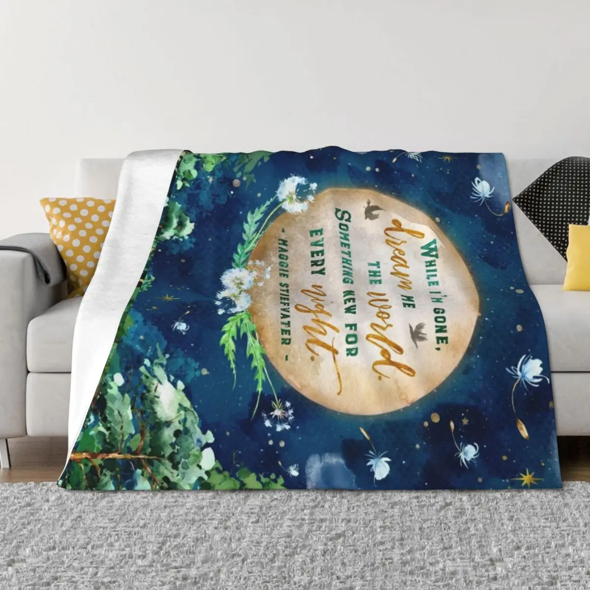 Dream me the world Throw Blanket Camping Thermals For Travel Stuffeds Flannel Fabric Blankets