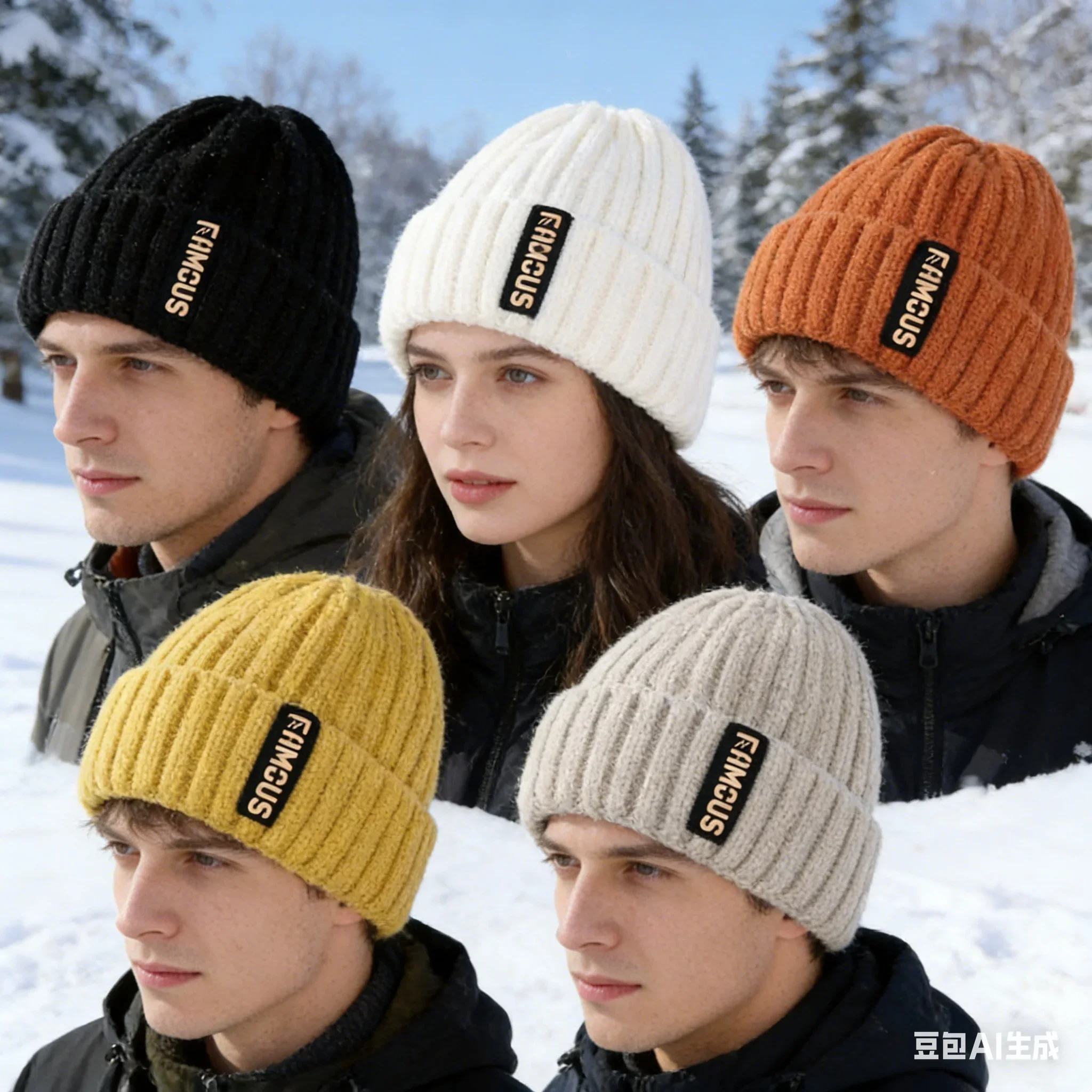

1PC Breathable Knit Beanie for Women Men- Stretchy Acrylic Winter Hat with Long Label, Running & Outdoor Ear Warmers