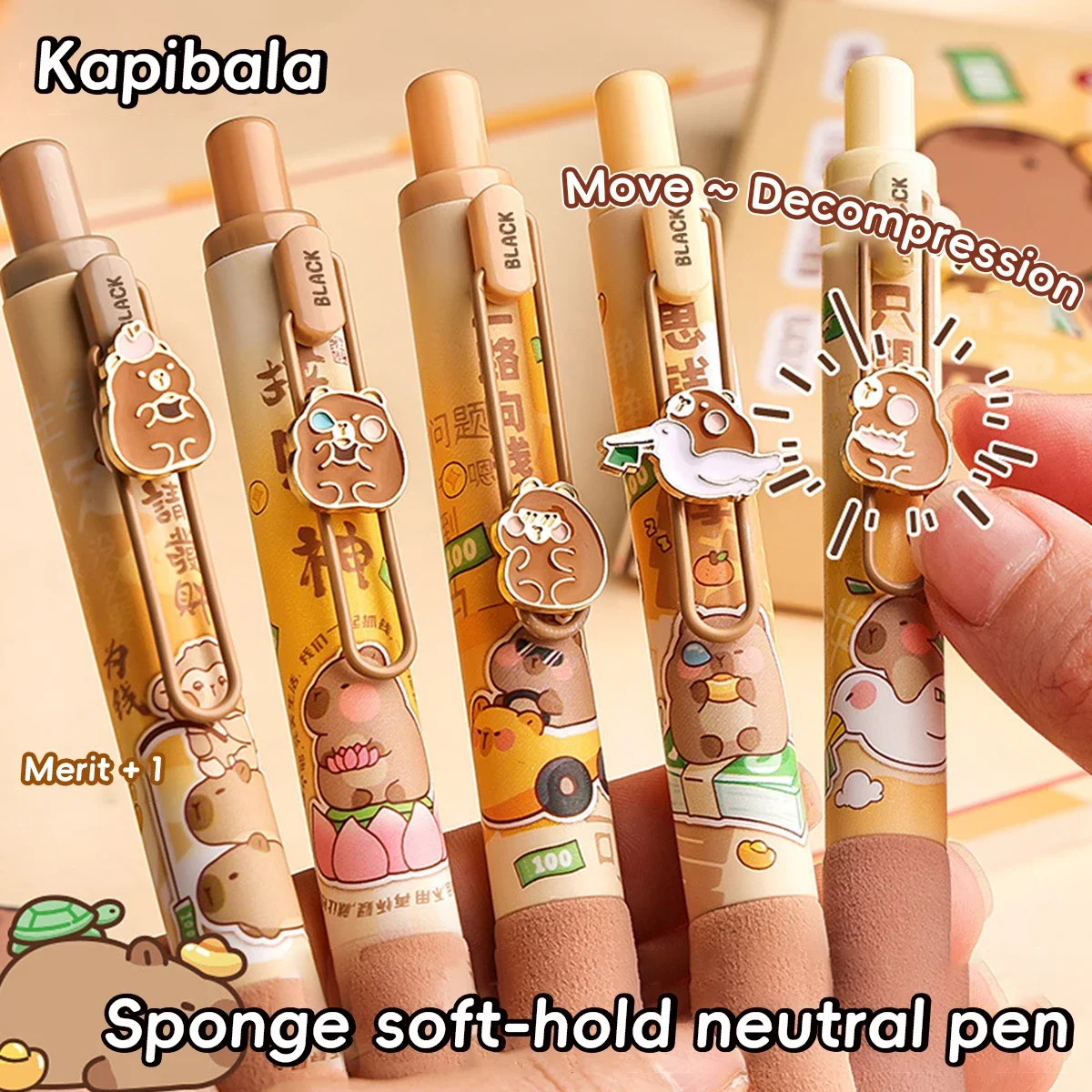 

Набор из 5 шт., быстросохнущие выдвижные гелевые ручки 0,5 мм с металлическим зажимом, гладкие черные чернила для письма для студентов, экзамена, учебы, каваи, канцелярские принадлежности