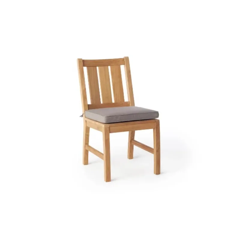 Solid Teak Wood Tropical Outdoor Garden Dining Chair Eco-Friendly Waterproof Natural Finish Wooden Chair Patio Backyard Hotel