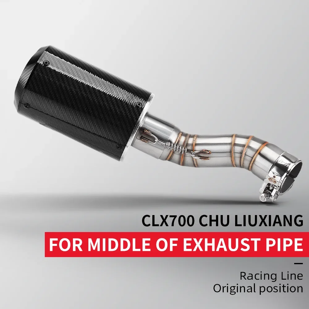 

Factory Hot Selling Motorcycle Exhaust System 50.8MM Middle Link Pipe Tube Modifided Moto Slip On Fo CLX-700