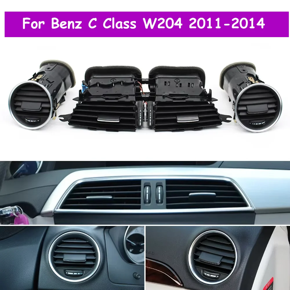 LHD RHD Front Dashboard AC Vent Grille Outlet Assembly For Mercedes Benz C Class W204 LCI 2011 2012 2013 2014 2048306754