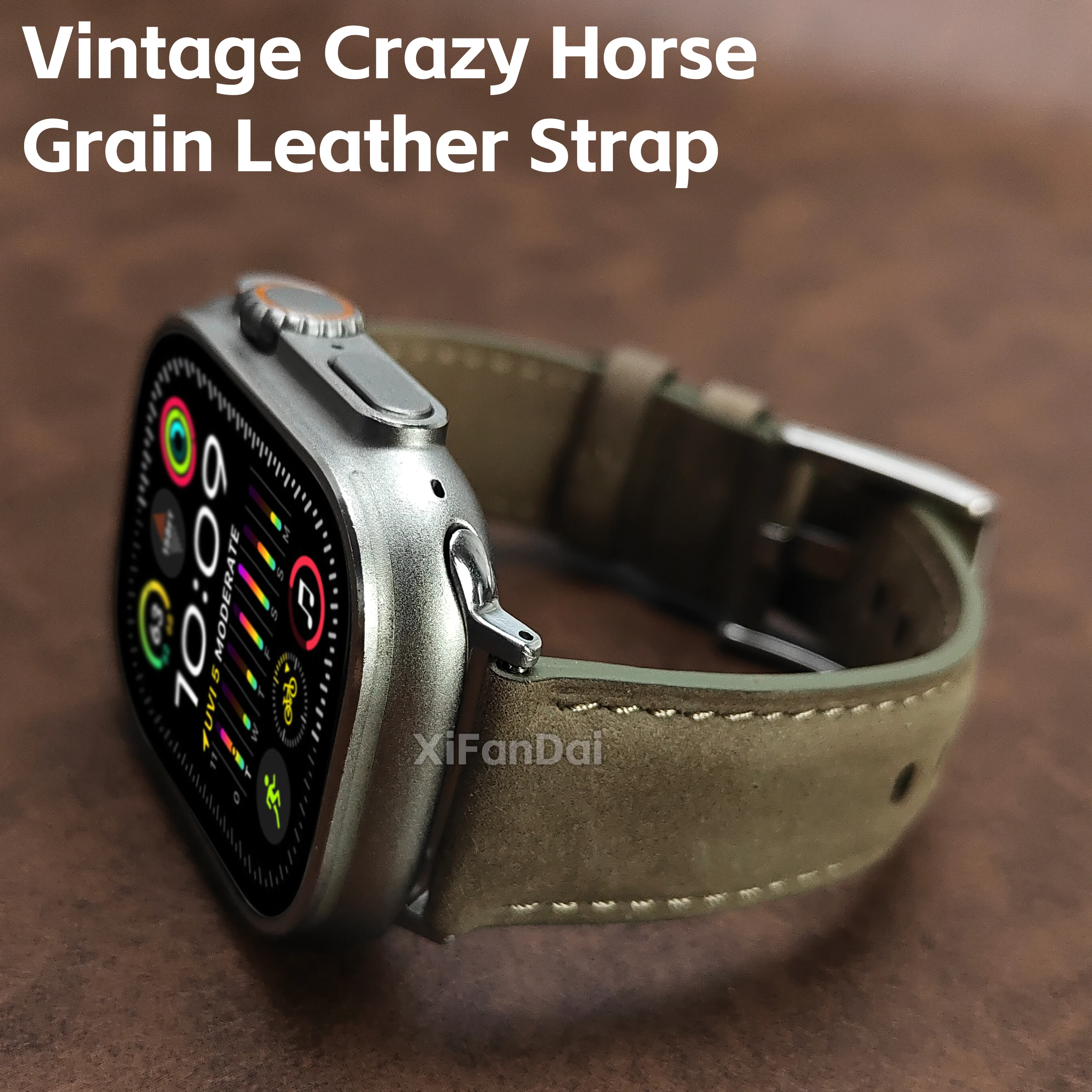 Applicable to Apple S11 strap, genuine leather Apple iWatch strap, S10 strap, Ultra 3/2/SE 3/2, S9 S8 S7