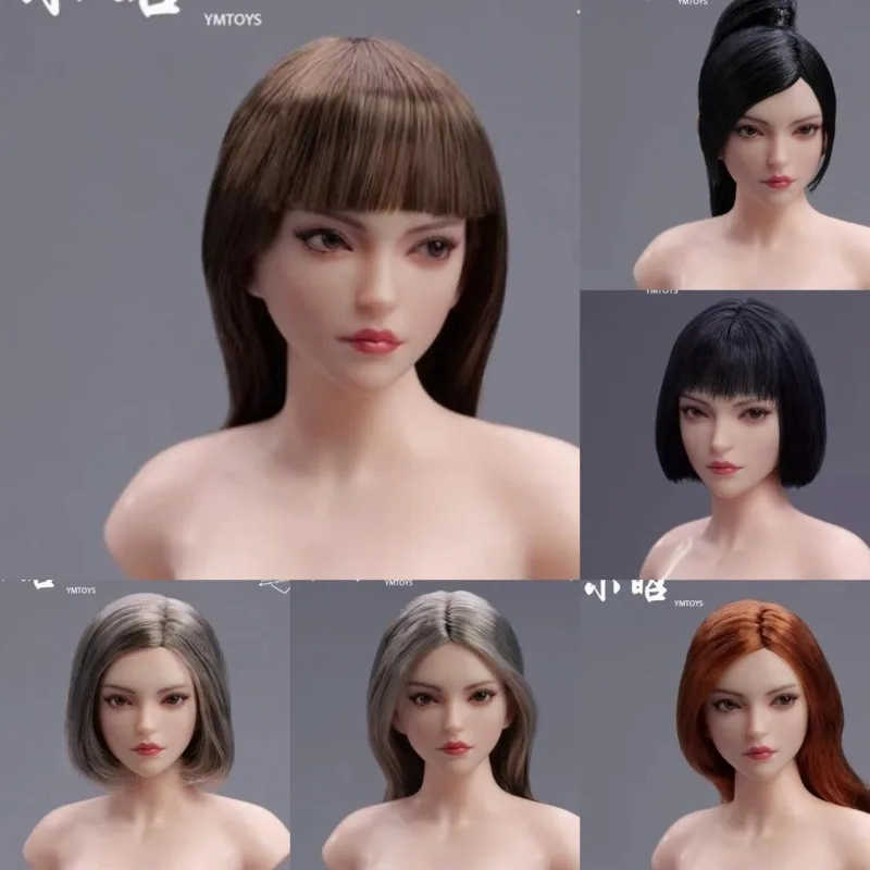 

YMT100/106/7 1/6 Scale Movable Eyes Asian Female Head Carving Mengmeng Xaiozhao Head Sculpt Model Fit 12'' TBL PH Pale Skin Body