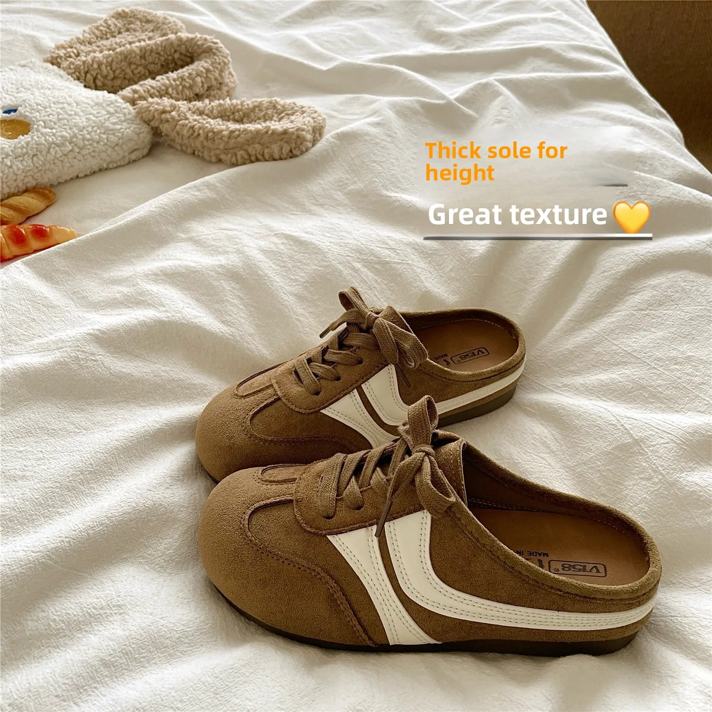 

Three Delights Lazy Women's Slip-On Sandals Half Slippers Breathable Packaged Head Design Versatile Casual Trendy Summer Shoes