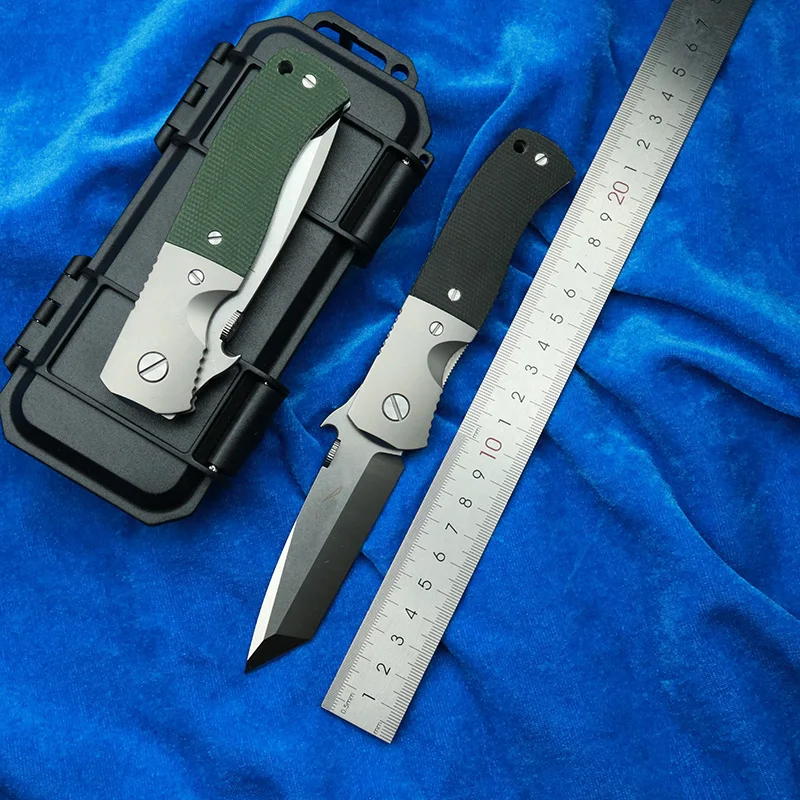 

LEMIFSHE AUS-10 Blade CQC7 Open Double Row Ceramic Bearings Titanium Micarta Handle Camping Hunting EDC Tool Folding Knife