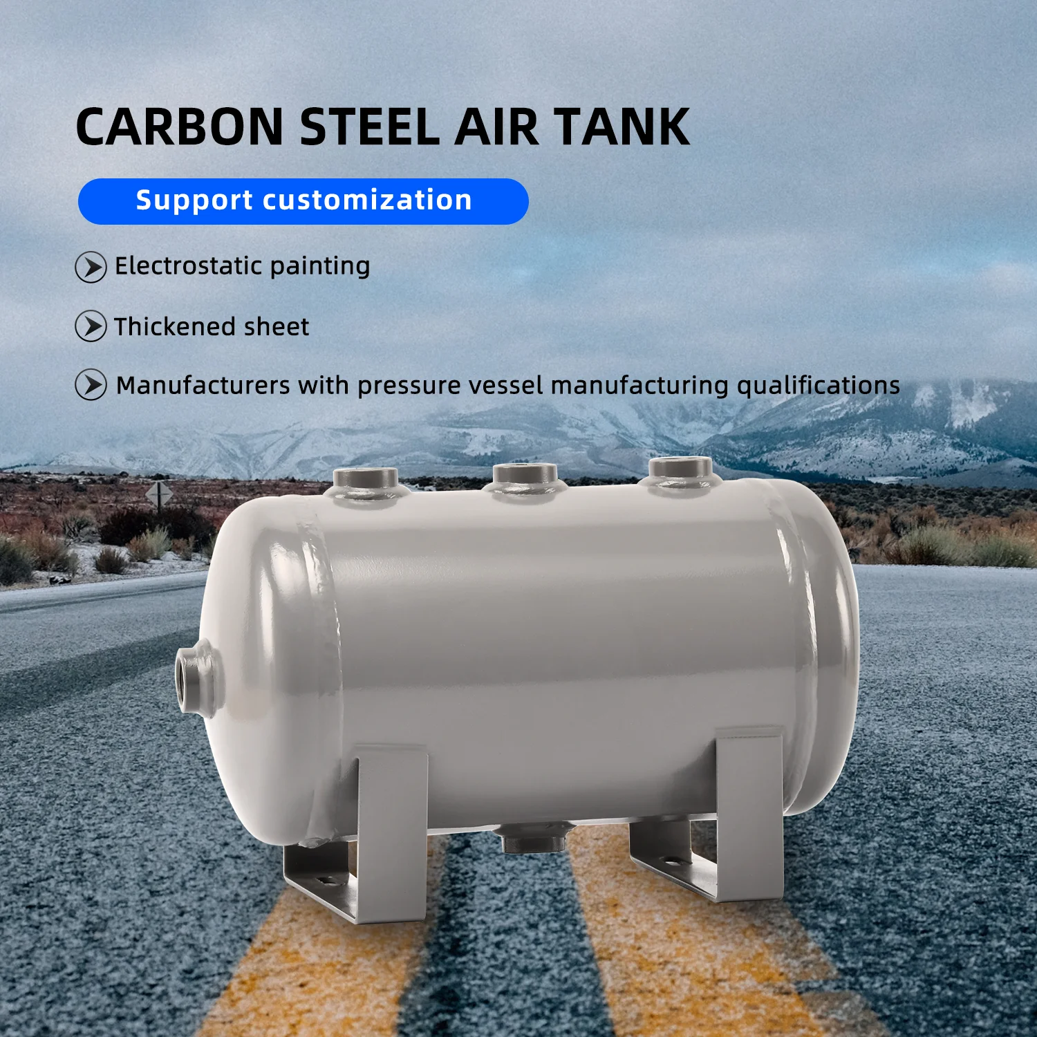 

5L Small Air Pressure Tank Compressor Tank Carbon Steel Horizontal Gas Storage Tank Vacuum Tank Buffer Gas Tank