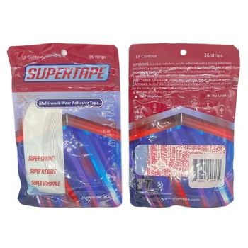 추가 사랑 36 조각 C 모양 흰색 SUPERTAPE 테이프 레이스 전면 테이프 가발 접착제 가발 테이프 3 주 지속 7.6*2.2cm