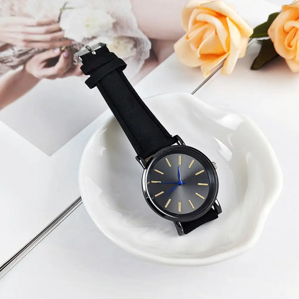 Jam tangan Quartz wanita elegan, jam tangan elegan kasual dengan tali kulit imitasi yang dapat diatur, akurasi tinggi, pemeriksaan waktu untuk sehari-hari