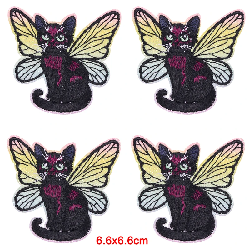 10 Stück/Set Kleine Tier-Aufnäher, Niedliche Cartoon-Hunde- und Katzen-Stickerei-Patches für Kleidung, Aufbügelbare Patches, Thermoadhäsive Aufbügelbilder