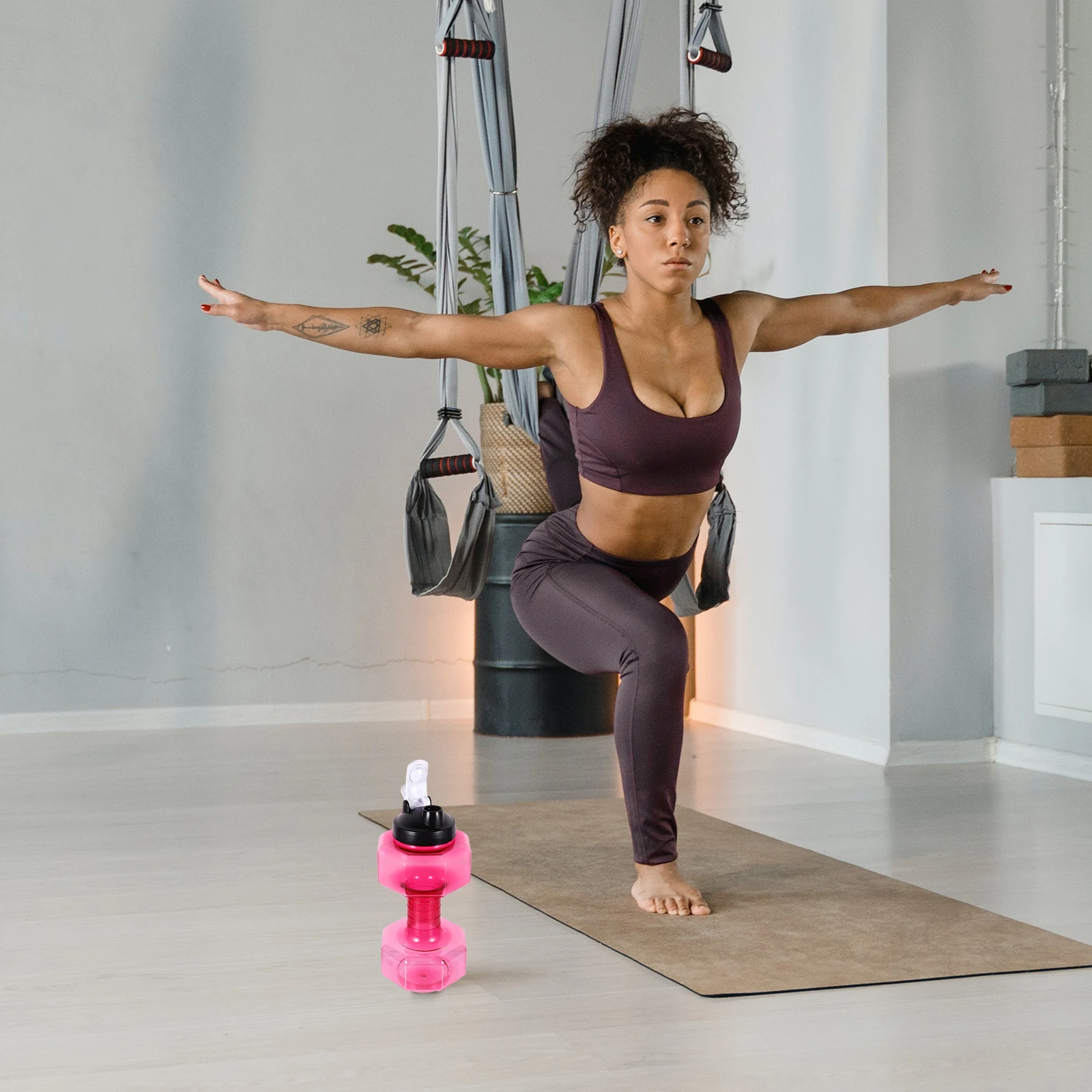 

Fitness Water Bottle Dumbbell Shape Premium Quality Pet Material Creative Design Lightweight Suitable for Various Occasions