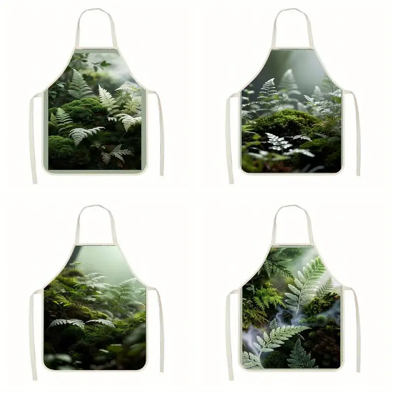 

Фартук Ferns Forest из льняной ткани, подходит для приготовления пищи на кухне, общения родителей и детей, рисования и других занятий.