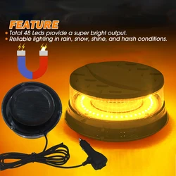 Car Truck Roof Top LED Warning Light Emergency LED Strobe Light Flashing Beacon With Magnetic Base For Security Auto 12V 24V