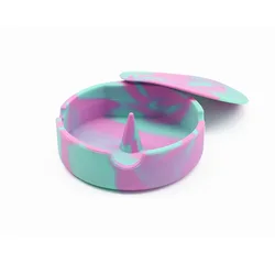 Cigarette Holder Silicone Ashtray Soft Eco-friendly Ash Tray Holder Heat-resisting Fluorescent Ashtray With Cover