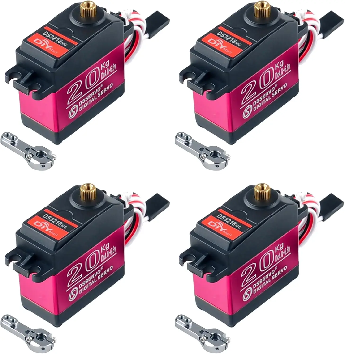 

DS3218 High Torque Metal Gear Digital Servo Water Resistant RC Servo 20kg 180/270 Degree Rotation RC Toy DIY Model for Baja Cars