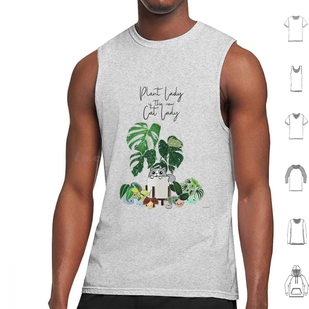 Plant Lady Is The New Cat Lady Tank Tops Print Cotton Crazy Cat Lady Cats Houseplants Kuwaii Cute Plants Plant Lady