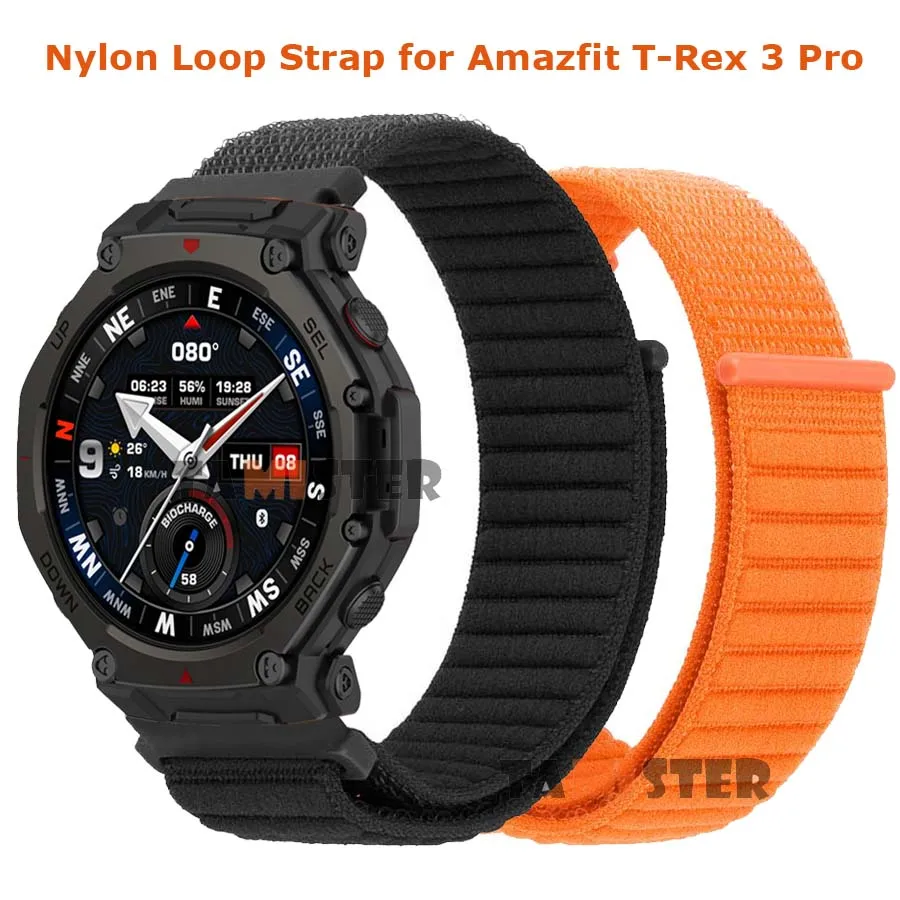 Para amazfit T-REX 3 pro 48mm cinta ajustável náilon loop pulseira para huami amazfit t rex 3 relógio inteligente banda correa